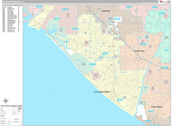 Huntington Beach Wall Map Premium Style 2024